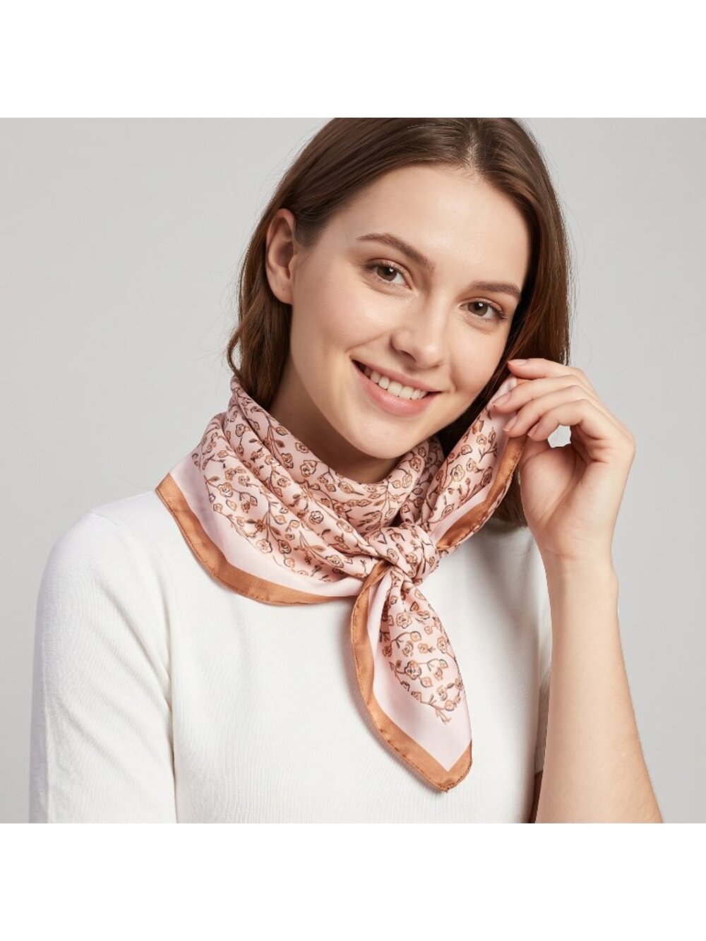 Cleobella Soft & Silky Vegan Scarf in Floral Rose 33" x 33" Brand New MSRP $52